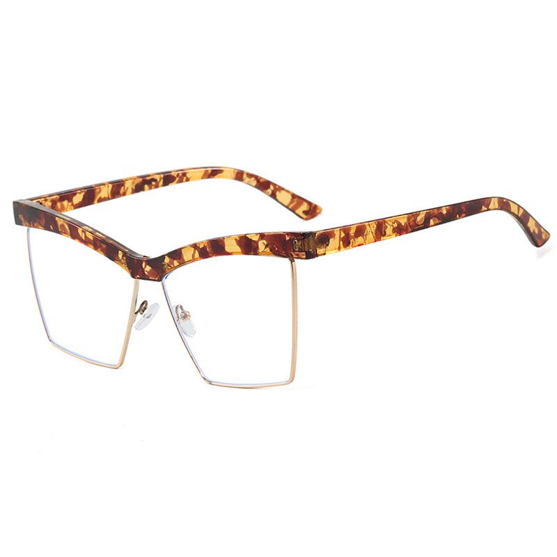 2025 New Large Cat Eye Square Frame Anti-Blue Light Glasses Fashion Retro Men Women Computer Gaming Eye Protection Classic Plain Spectacle