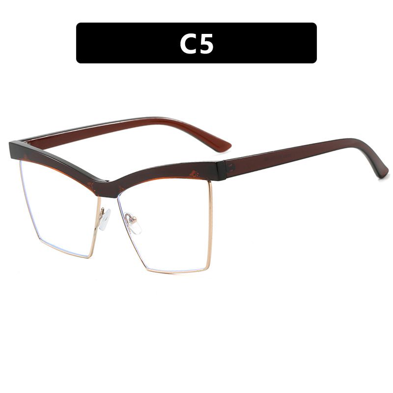 2025 New Large Cat Eye Square Frame Anti-Blue Light Glasses Fashion Retro Men Women Computer Gaming Eye Protection Classic Plain Spectacle