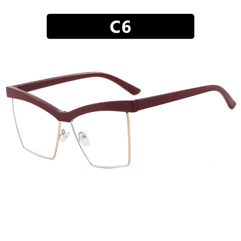 2025 New Large Cat Eye Square Frame Anti-Blue Light Glasses Fashion Retro Men Women Computer Gaming Eye Protection Classic Plain Spectacle