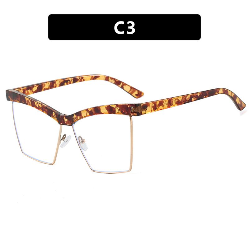 2025 New Large Cat Eye Square Frame Anti-Blue Light Glasses Fashion Retro Men Women Computer Gaming Eye Protection Classic Plain Spectacle