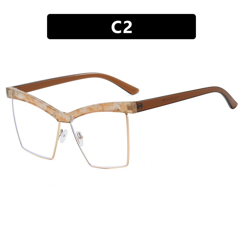 2025 New Large Cat Eye Square Frame Anti-Blue Light Glasses Fashion Retro Men Women Computer Gaming Eye Protection Classic Plain Spectacle