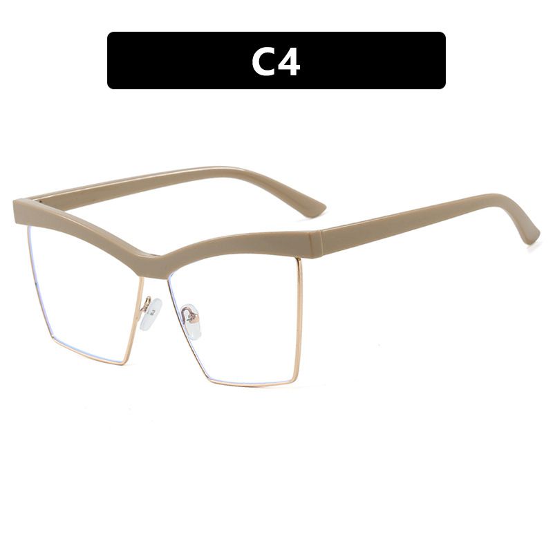 2025 New Large Cat Eye Square Frame Anti-Blue Light Glasses Fashion Retro Men Women Computer Gaming Eye Protection Classic Plain Spectacle