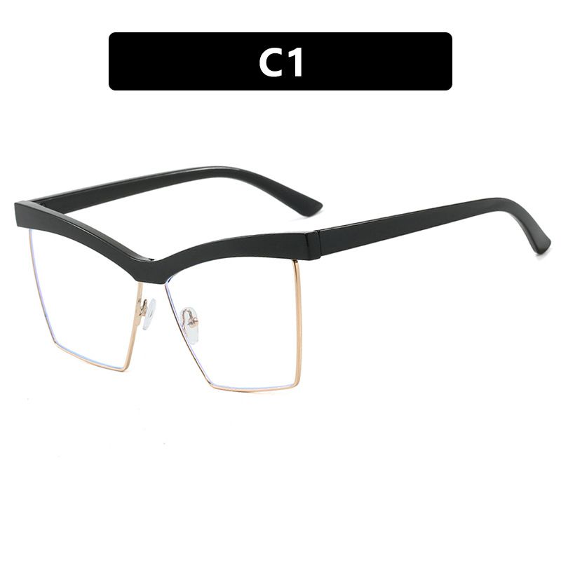 2025 New Large Cat Eye Square Frame Anti-Blue Light Glasses Fashion Retro Men Women Computer Gaming Eye Protection Classic Plain Spectacle
