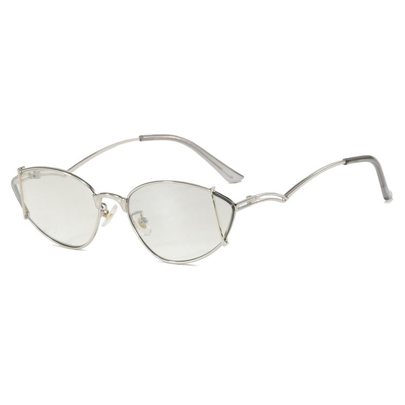 2025 New Metal Cat Eye Women's Sunglasses Trendy Luxury Brand Hollow Triangle Sunglasses Brown Party Luxury Designer Brand