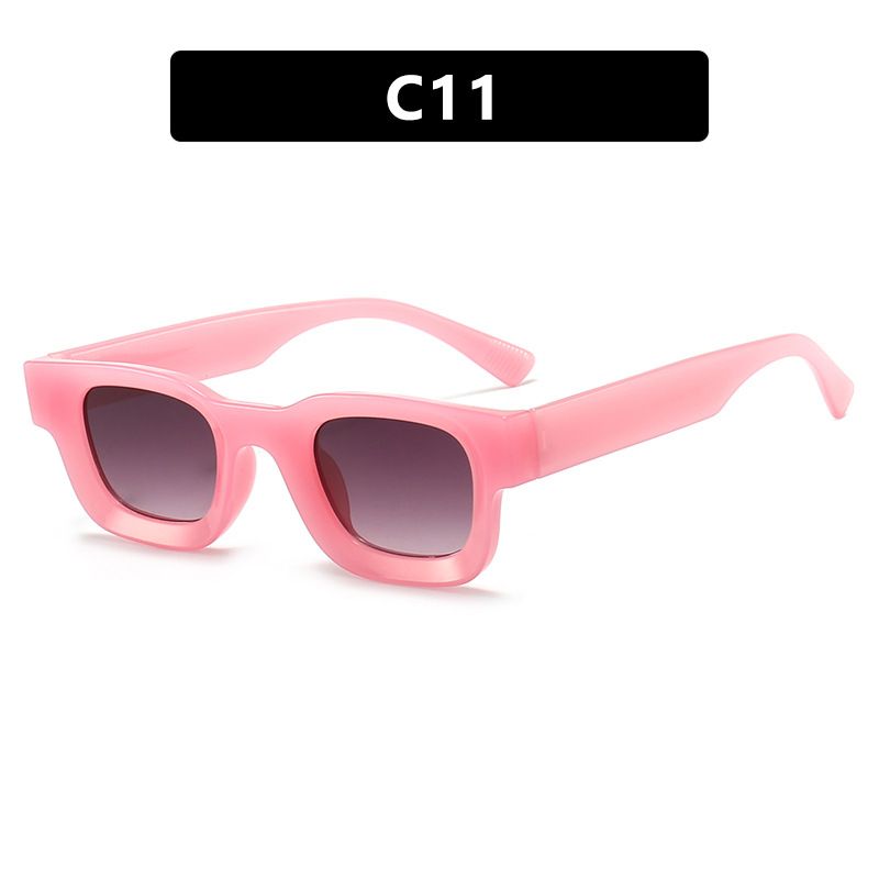 New Fashion Small Sunglasses Rectangle Thick Frame Square Sun Glasses Men's Black Blue Ladies Sun Shades Uv400 Unisex Eyewears