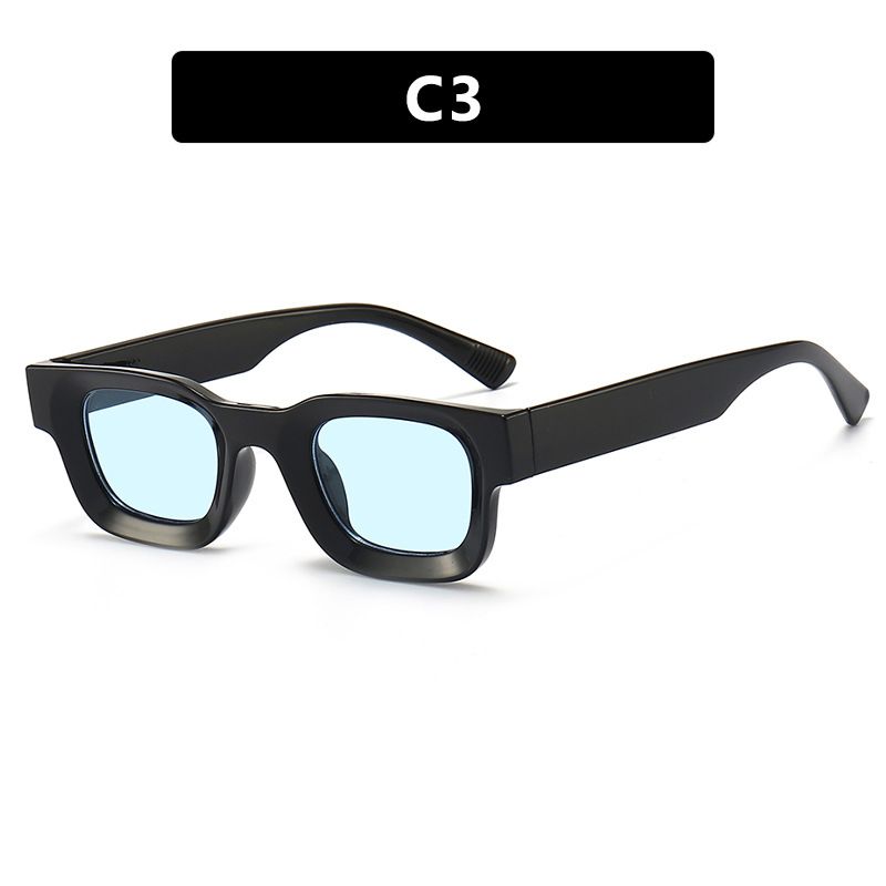 New Fashion Small Sunglasses Rectangle Thick Frame Square Sun Glasses Men's Black Blue Ladies Sun Shades Uv400 Unisex Eyewears