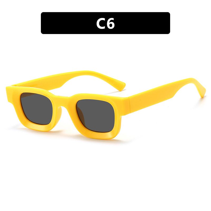New Fashion Small Sunglasses Rectangle Thick Frame Square Sun Glasses Men's Black Blue Ladies Sun Shades Uv400 Unisex Eyewears