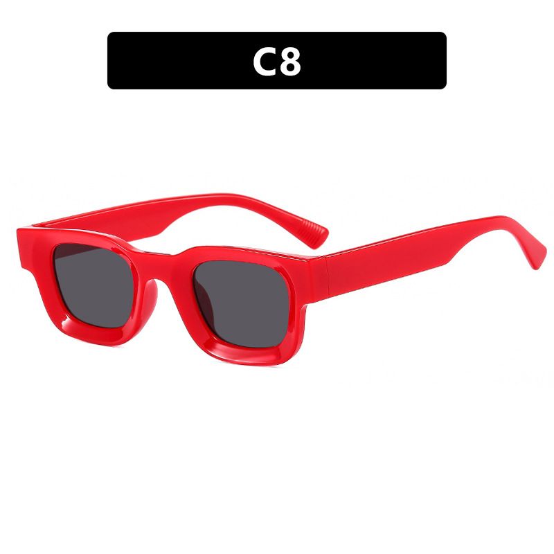 New Fashion Small Sunglasses Rectangle Thick Frame Square Sun Glasses Men's Black Blue Ladies Sun Shades Uv400 Unisex Eyewears