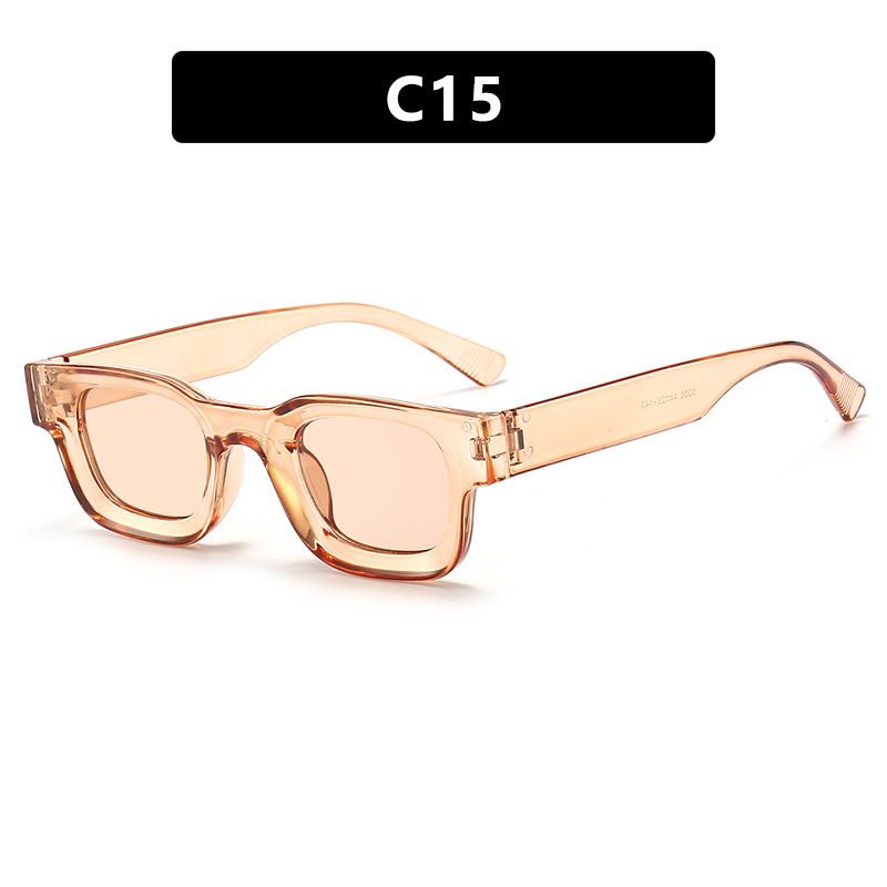 New Fashion Small Sunglasses Rectangle Thick Frame Square Sun Glasses Men's Black Blue Ladies Sun Shades Uv400 Unisex Eyewears