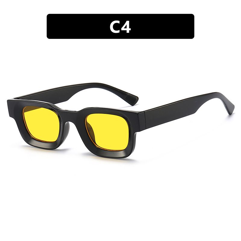 New Fashion Small Sunglasses Rectangle Thick Frame Square Sun Glasses Men's Black Blue Ladies Sun Shades Uv400 Unisex Eyewears