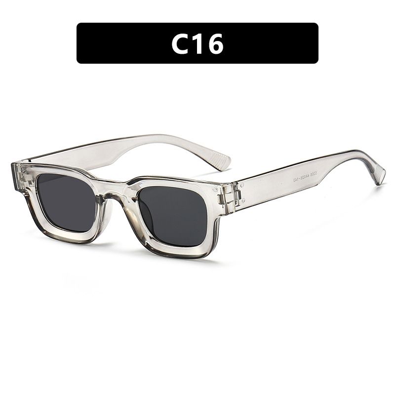 New Fashion Small Sunglasses Rectangle Thick Frame Square Sun Glasses Men's Black Blue Ladies Sun Shades Uv400 Unisex Eyewears