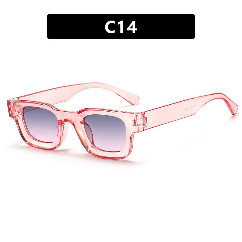 New Fashion Small Sunglasses Rectangle Thick Frame Square Sun Glasses Men's Black Blue Ladies Sun Shades Uv400 Unisex Eyewears
