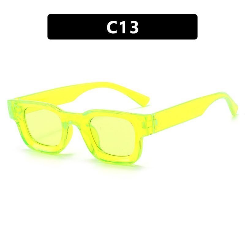 New Fashion Small Sunglasses Rectangle Thick Frame Square Sun Glasses Men's Black Blue Ladies Sun Shades Uv400 Unisex Eyewears