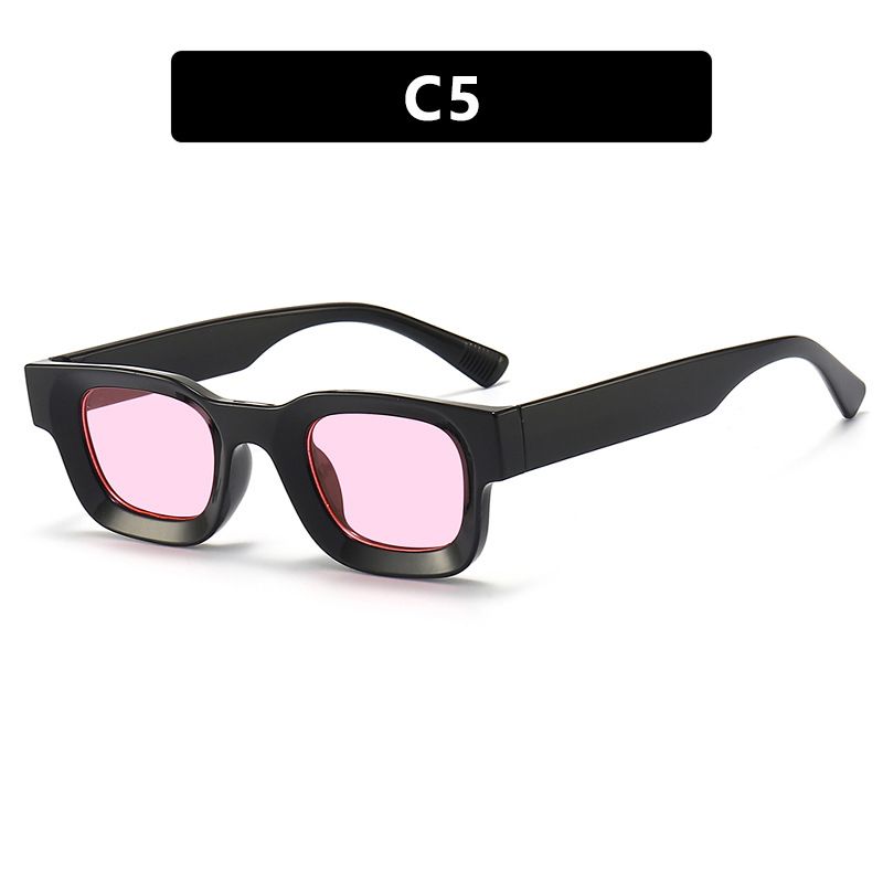 New Fashion Small Sunglasses Rectangle Thick Frame Square Sun Glasses Men's Black Blue Ladies Sun Shades Uv400 Unisex Eyewears