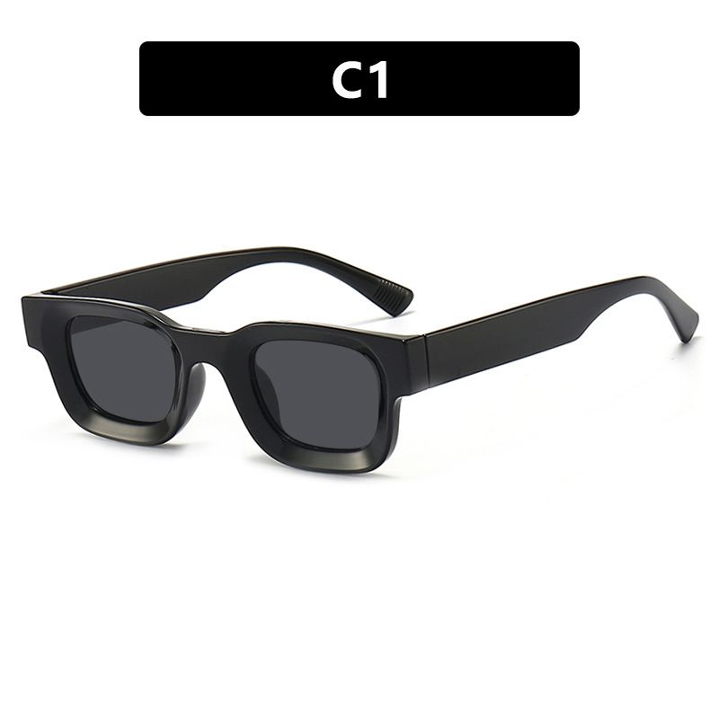 New Fashion Small Sunglasses Rectangle Thick Frame Square Sun Glasses Men's Black Blue Ladies Sun Shades Uv400 Unisex Eyewears