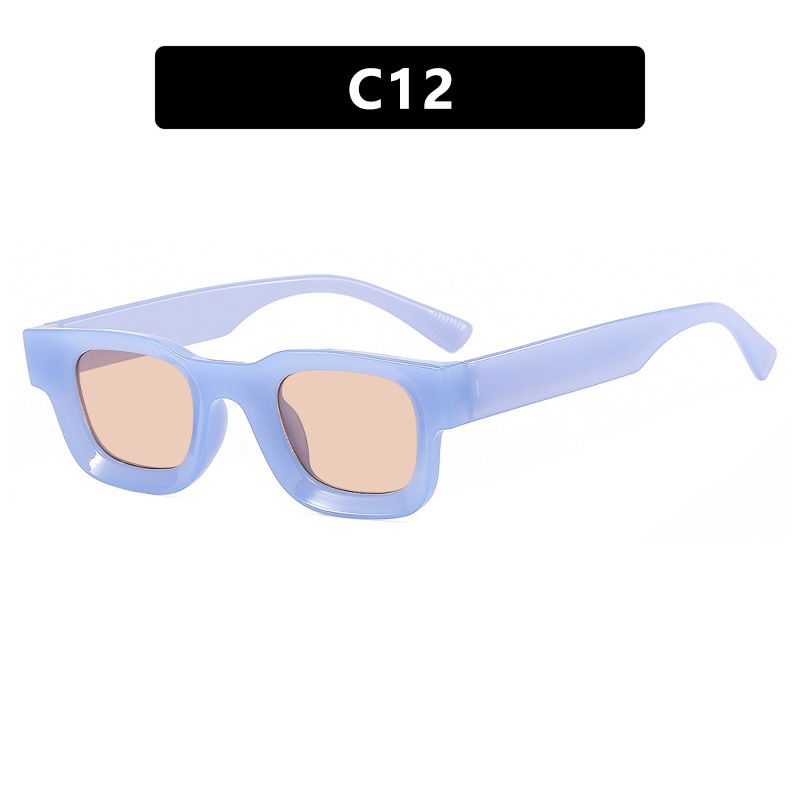New Fashion Small Sunglasses Rectangle Thick Frame Square Sun Glasses Men's Black Blue Ladies Sun Shades Uv400 Unisex Eyewears