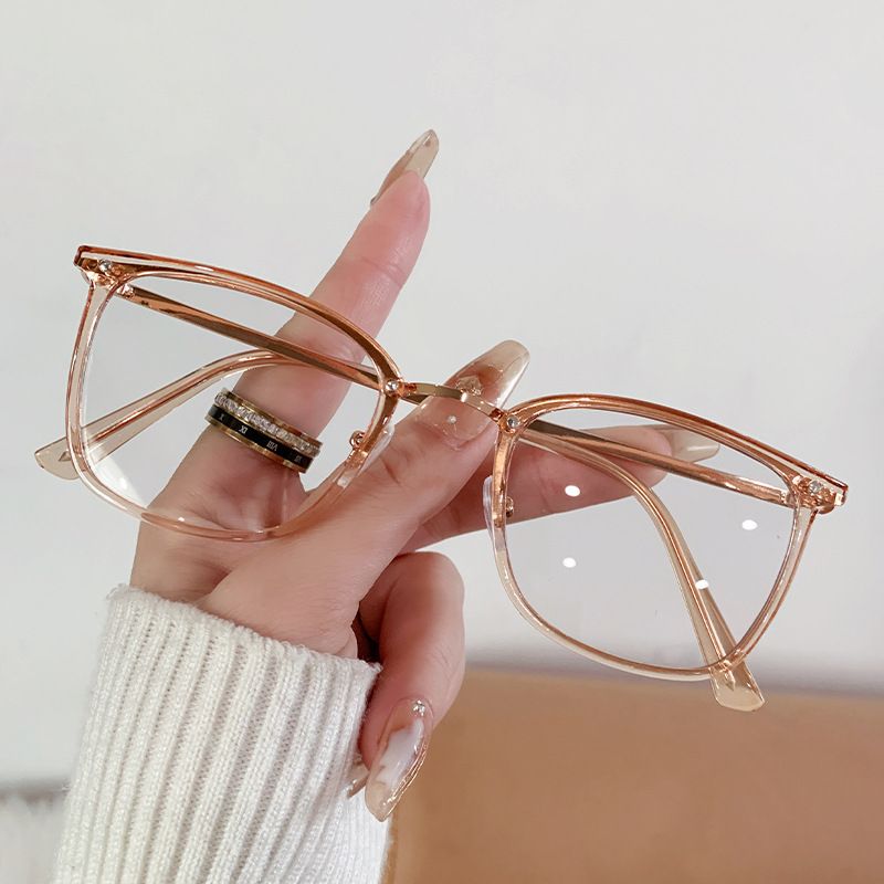 Fashion Big Square Metal Frame Men Photochromic Glasses Anti-Blue Light Color Change Glasses Women Men Eye Protection Spectacles