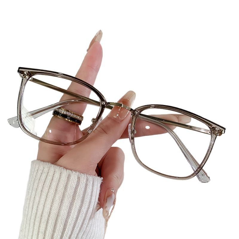 Fashion Big Square Metal Frame Men Photochromic Glasses Anti-Blue Light Color Change Glasses Women Men Eye Protection Spectacles