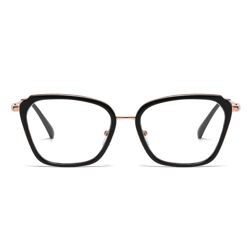 Fashion TR90 Women'S Cat Eye Photochromic Glasses Frame Blue Light Blocking Retro Trend Optical Metal Alloy Eyeglasses Frame
