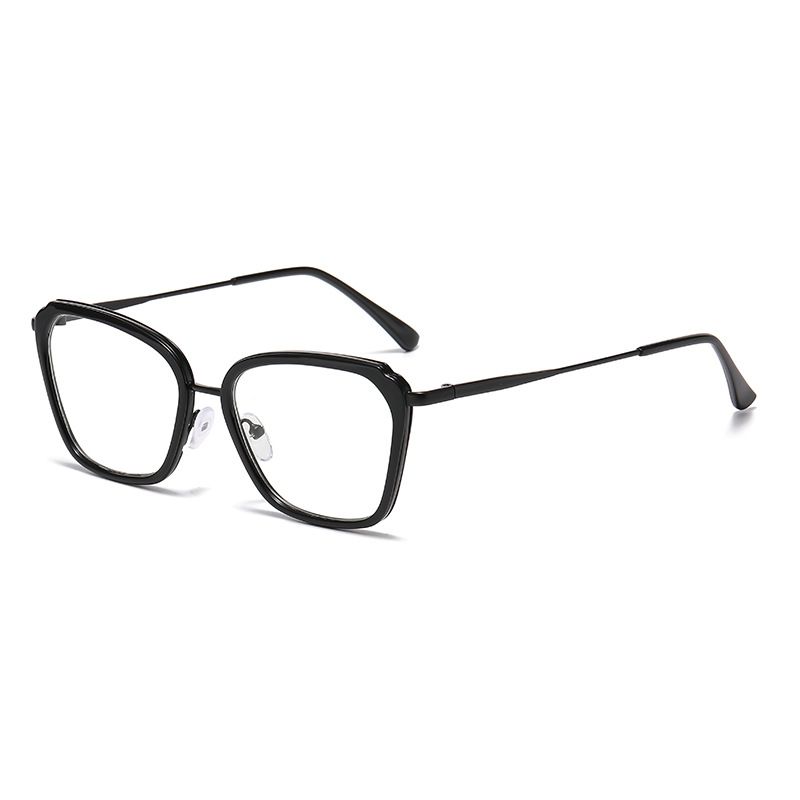 Fashion TR90 Women'S Cat Eye Photochromic Glasses Frame Blue Light Blocking Retro Trend Optical Metal Alloy Eyeglasses Frame