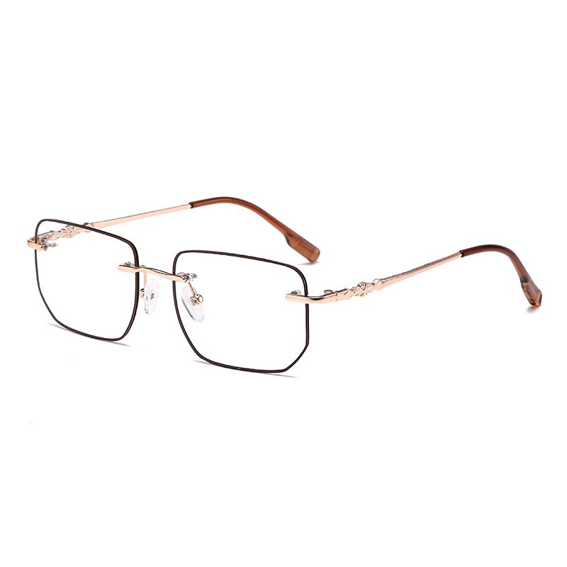 Fashion Photochromic Anti Radiation Glasses Frame For Women Men Rimless Eyeglass Computer Eyewear Anti Blue Light Eyeglasses