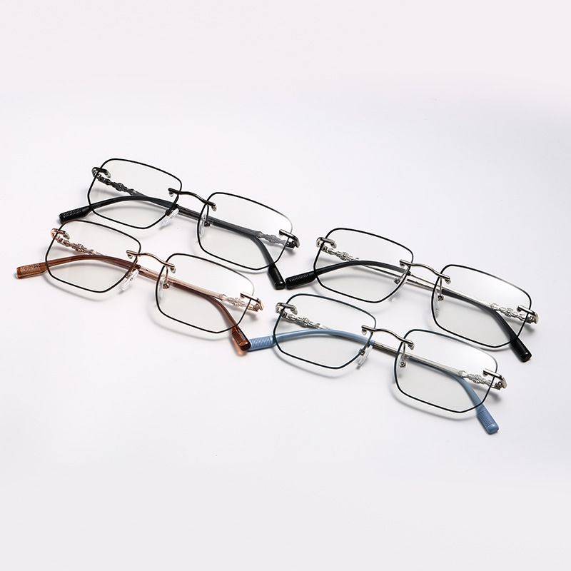 Fashion Photochromic Anti Radiation Glasses Frame For Women Men Rimless Eyeglass Computer Eyewear Anti Blue Light Eyeglasses