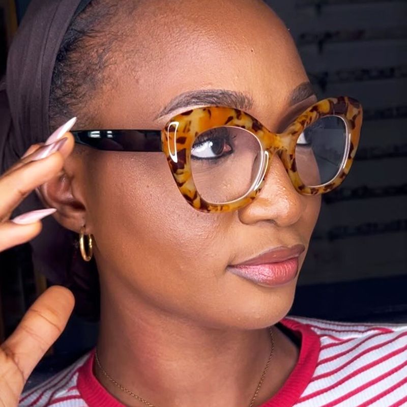 Vintage Cat Eye Glasses Frame Women Stylish Candy Color Rim Blue Light Blocking Optical Frames Trendy Brand Design Eyeglasses