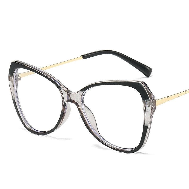 Luxury Brand Design Big Frame Cat Eye Blue Light Blocking Glasses Women Men Computer Optical Protection Eyeglasses Unisex Lentes