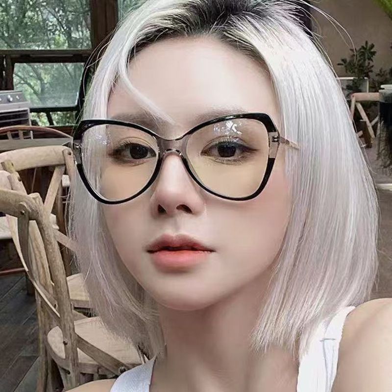 Luxury Brand Design Big Frame Cat Eye Blue Light Blocking Glasses Women Men Computer Optical Protection Eyeglasses Unisex Lentes