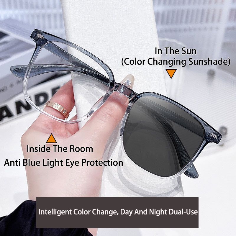 Unisex Square Photochromic Anti Radiation Eyeglass For Women Men Anti Rad Transition Eye Glasses Computer Anti Blue Ray Eyewear