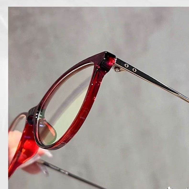 TR90 Candy Color Glasses Women Cat Eye Shape Blue Light Blocking Frame Eyeglasses for Women European American Style Decorative Glass