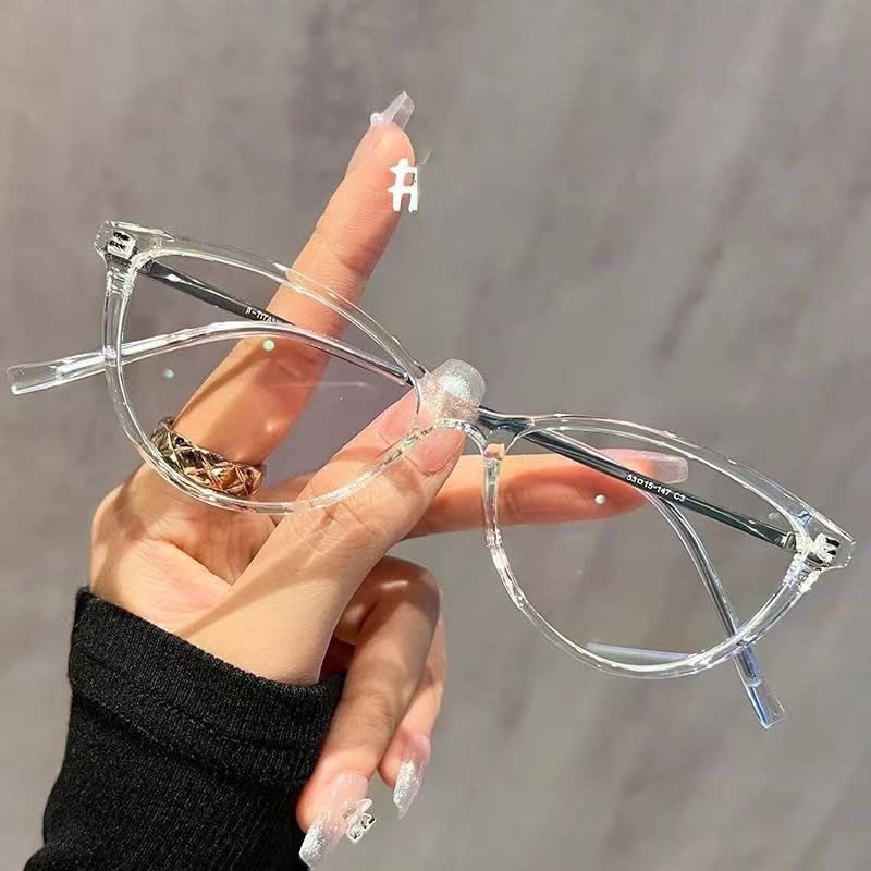 TR90 Candy Color Glasses Women Cat Eye Shape Blue Light Blocking Frame Eyeglasses for Women European American Style Decorative Glass