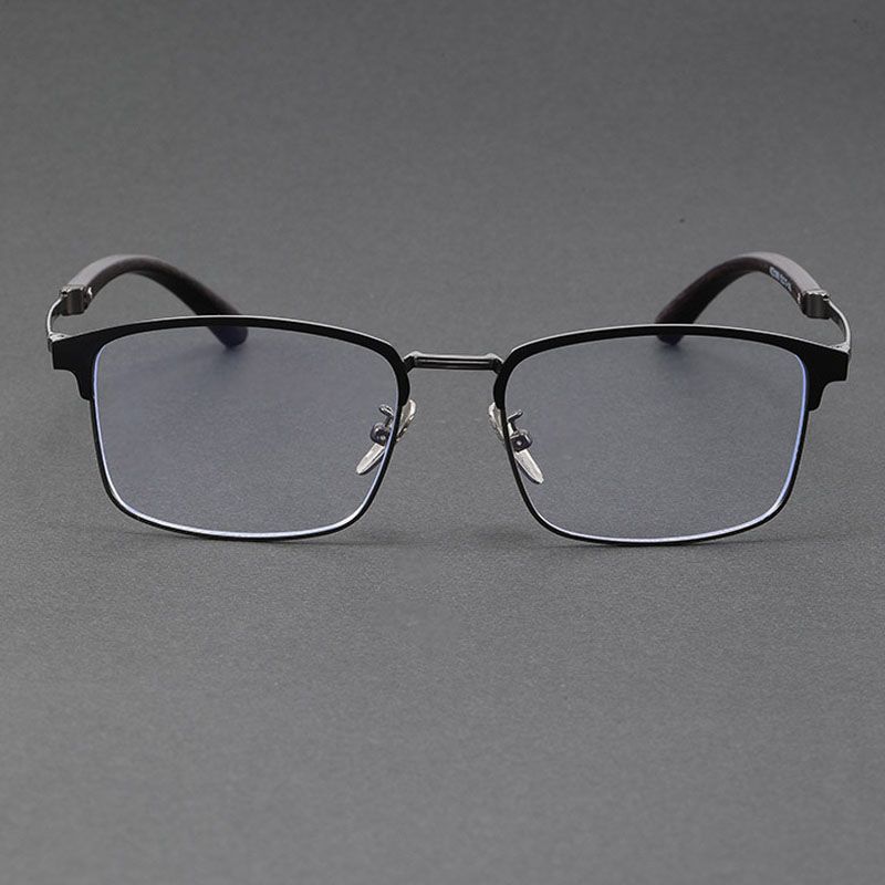 High Quality Glasses Frame Men Women Ultralight TR Metal Square Half Frame Anti Blue Light Transparent Lens Optical Eyeglasses