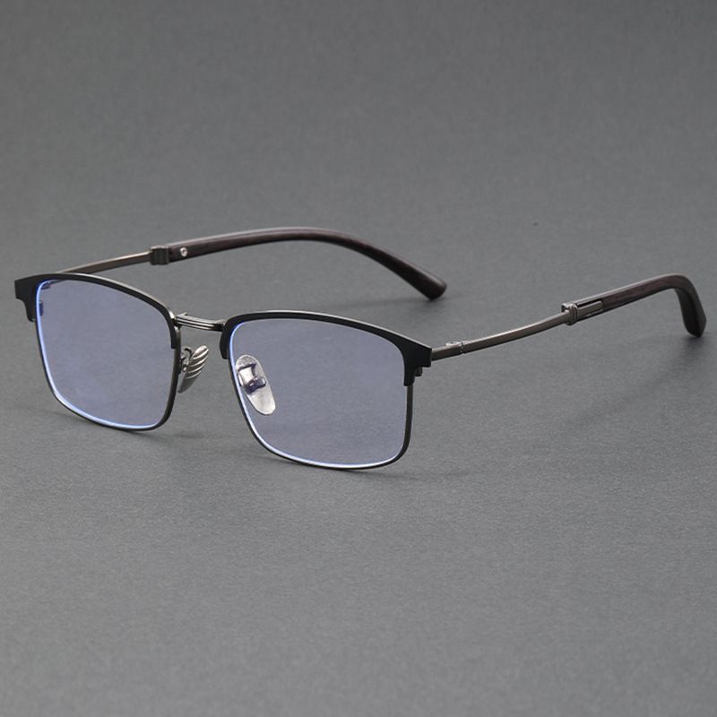 High Quality Glasses Frame Men Women Ultralight TR Metal Square Half Frame Anti Blue Light Transparent Lens Optical Eyeglasses