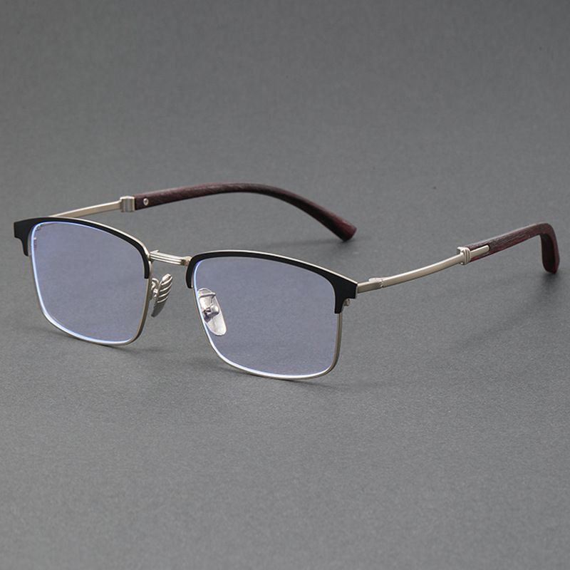 High Quality Glasses Frame Men Women Ultralight TR Metal Square Half Frame Anti Blue Light Transparent Lens Optical Eyeglasses