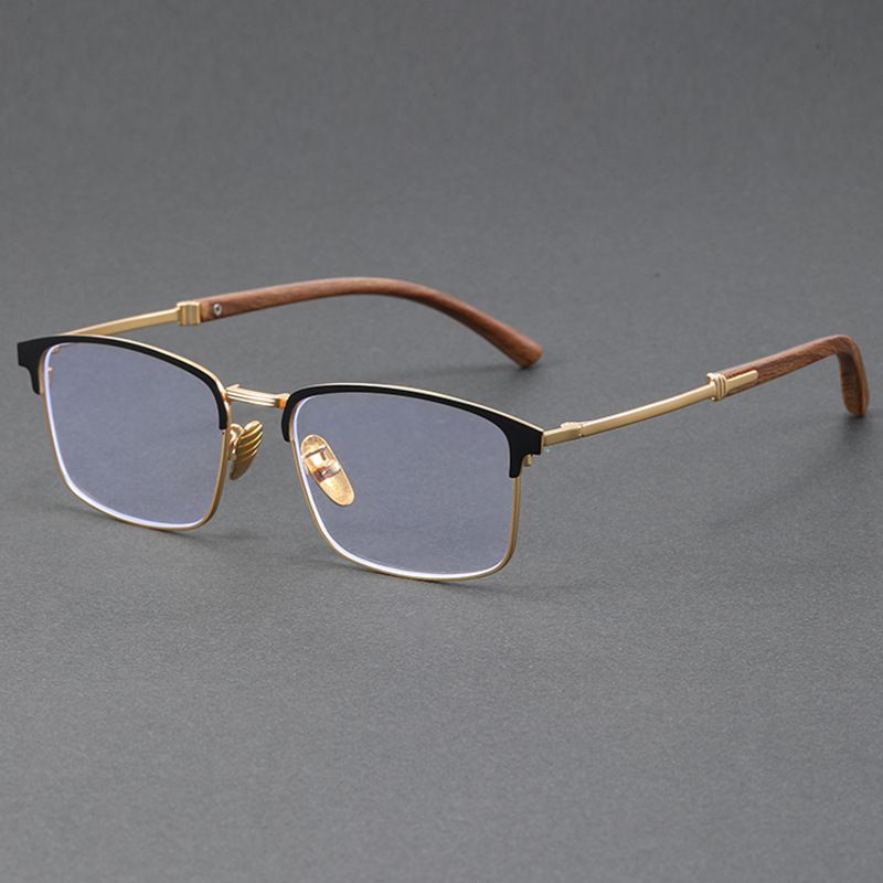 High Quality Glasses Frame Men Women Ultralight TR Metal Square Half Frame Anti Blue Light Transparent Lens Optical Eyeglasses