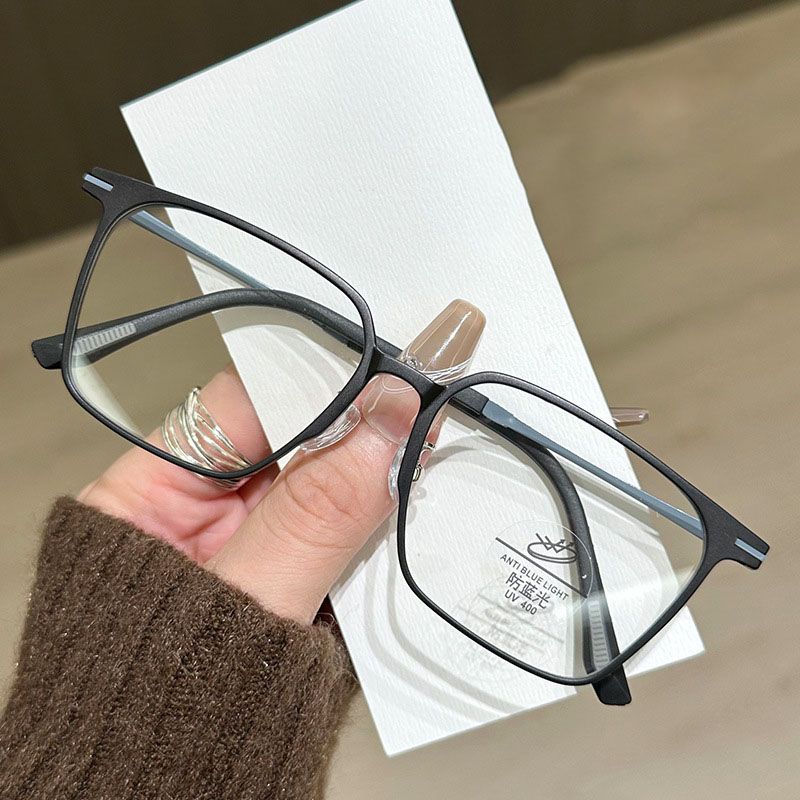 Fashion Trendy Glasses Frame Men Women Ultralight TR Square Anti Blue Light Transparent Lens High Quality Eyeglasses