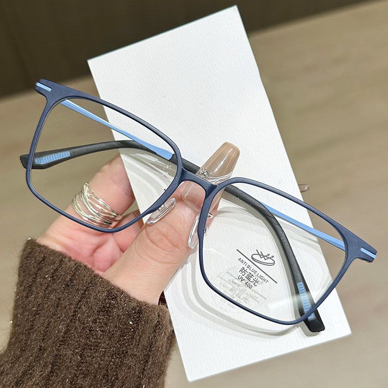 Fashion Trendy Glasses Frame Men Women Ultralight TR Square Anti Blue Light Transparent Lens High Quality Eyeglasses