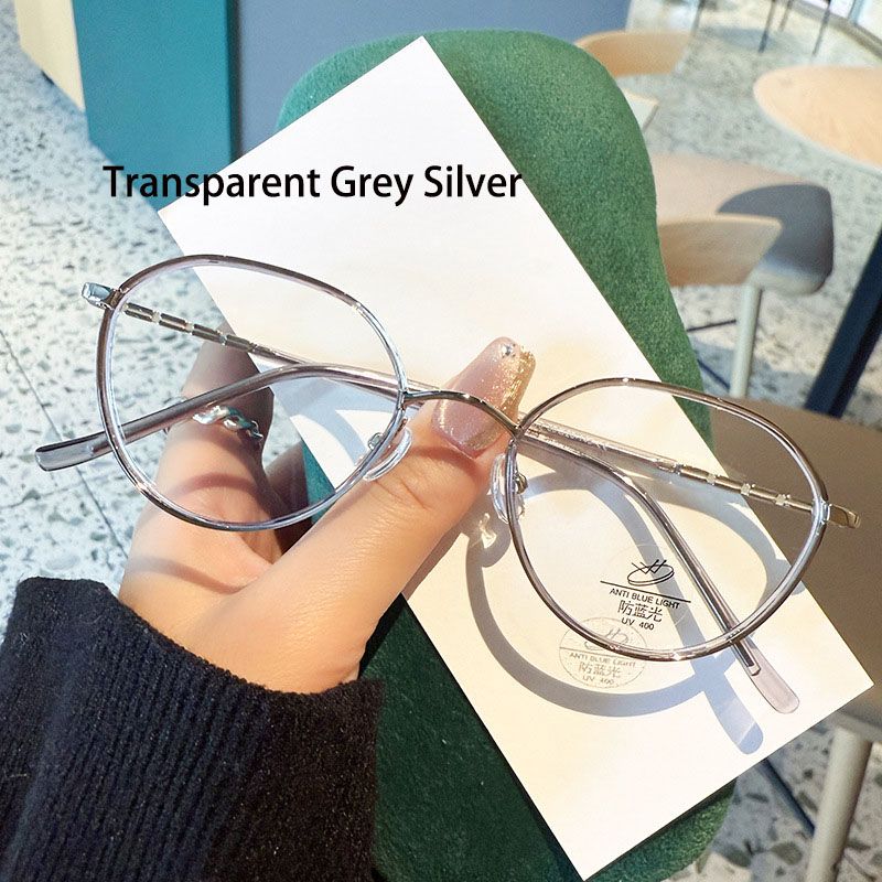 2026 New Ultralight Vintage Metal Glasses Frame Men Women Ellipse Frame Anti Blue Light Transparent Lens Optical Computer Eyeglasses