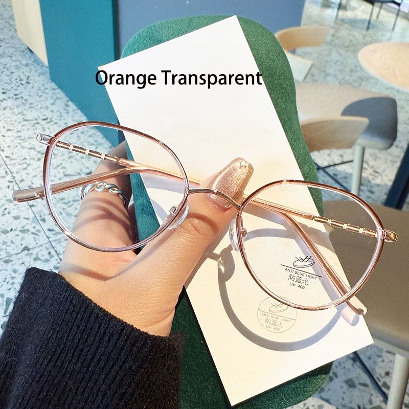 2026 New Ultralight Vintage Metal Glasses Frame Men Women Ellipse Frame Anti Blue Light Transparent Lens Optical Computer Eyeglasses