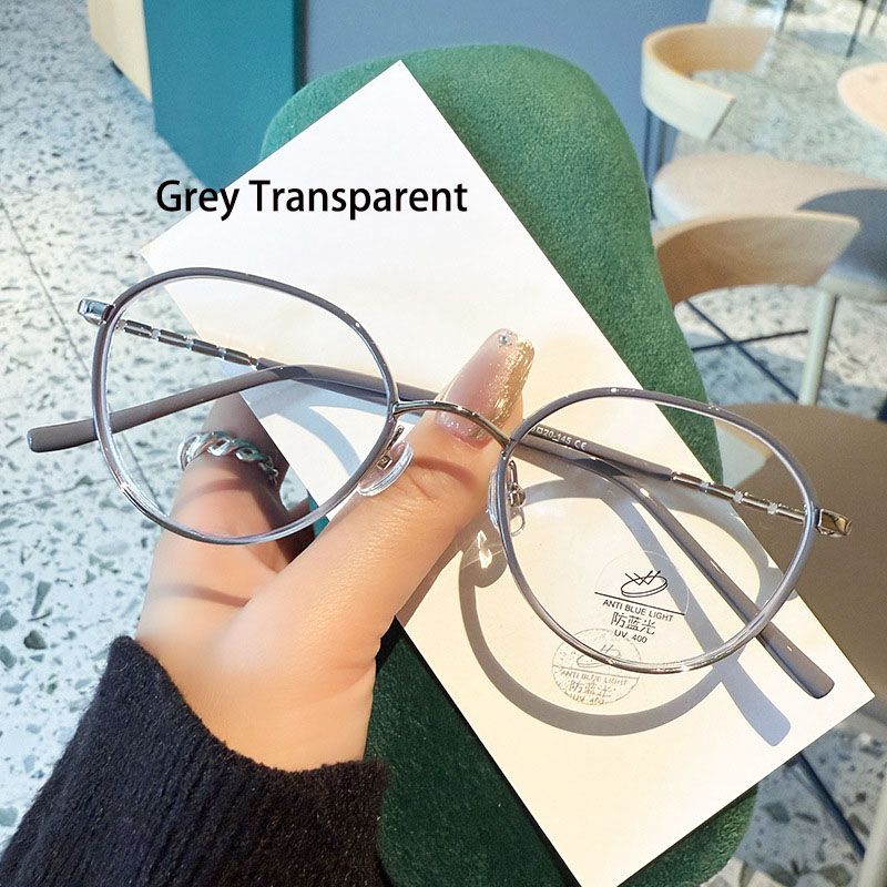 2026 New Ultralight Vintage Metal Glasses Frame Men Women Ellipse Frame Anti Blue Light Transparent Lens Optical Computer Eyeglasses