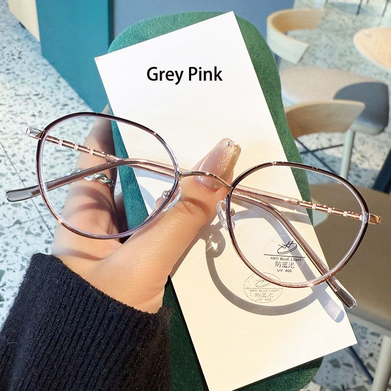 2026 New Ultralight Vintage Metal Glasses Frame Men Women Ellipse Frame Anti Blue Light Transparent Lens Optical Computer Eyeglasses