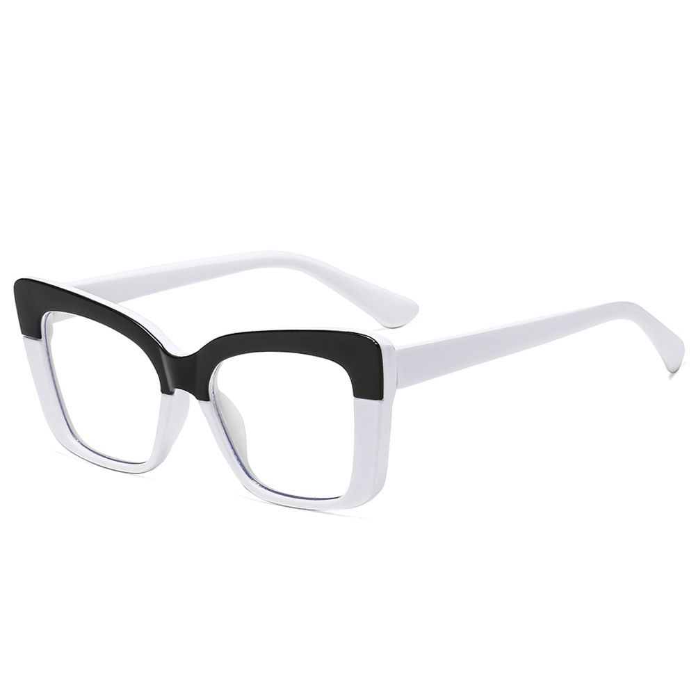 Fashion Metal Eyebrow Candy Color Cat Eye Women Glasses Frame Trending Anti Blue Light Blocking Transparent Lens Eyewear Women