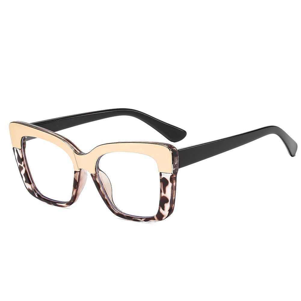 Fashion Metal Eyebrow Candy Color Cat Eye Women Glasses Frame Trending Anti Blue Light Blocking Transparent Lens Eyewear Women