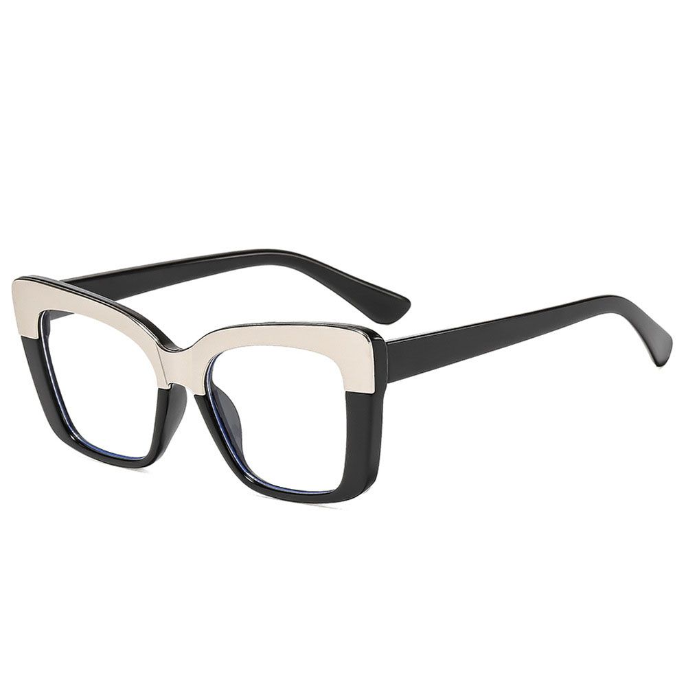 Fashion Metal Eyebrow Candy Color Cat Eye Women Glasses Frame Trending Anti Blue Light Blocking Transparent Lens Eyewear Women