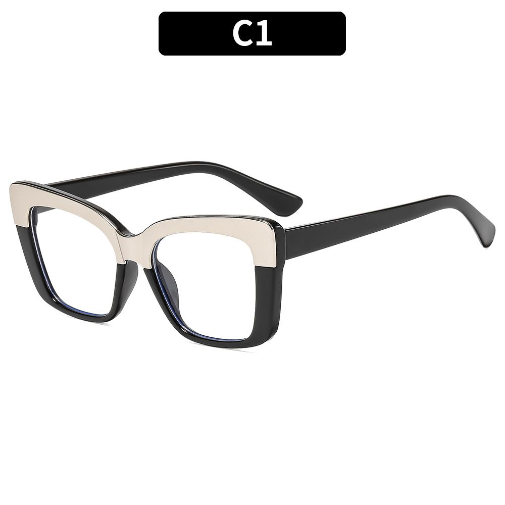 Fashion Metal Eyebrow Candy Color Cat Eye Women Glasses Frame Trending Anti Blue Light Blocking Transparent Lens Eyewear Women