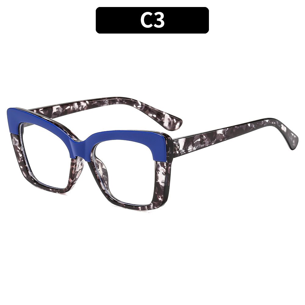 Fashion Metal Eyebrow Candy Color Cat Eye Women Glasses Frame Trending Anti Blue Light Blocking Transparent Lens Eyewear Women
