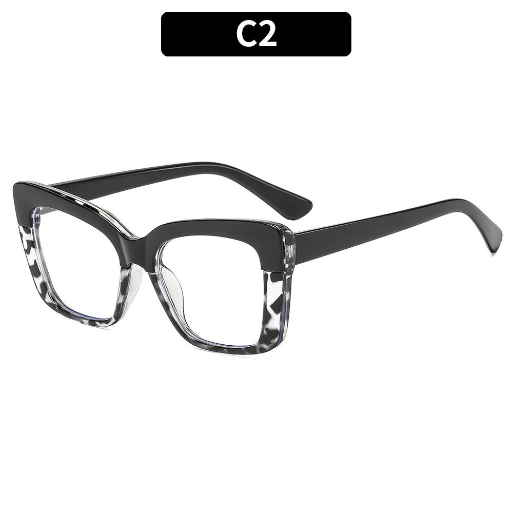 Fashion Metal Eyebrow Candy Color Cat Eye Women Glasses Frame Trending Anti Blue Light Blocking Transparent Lens Eyewear Women