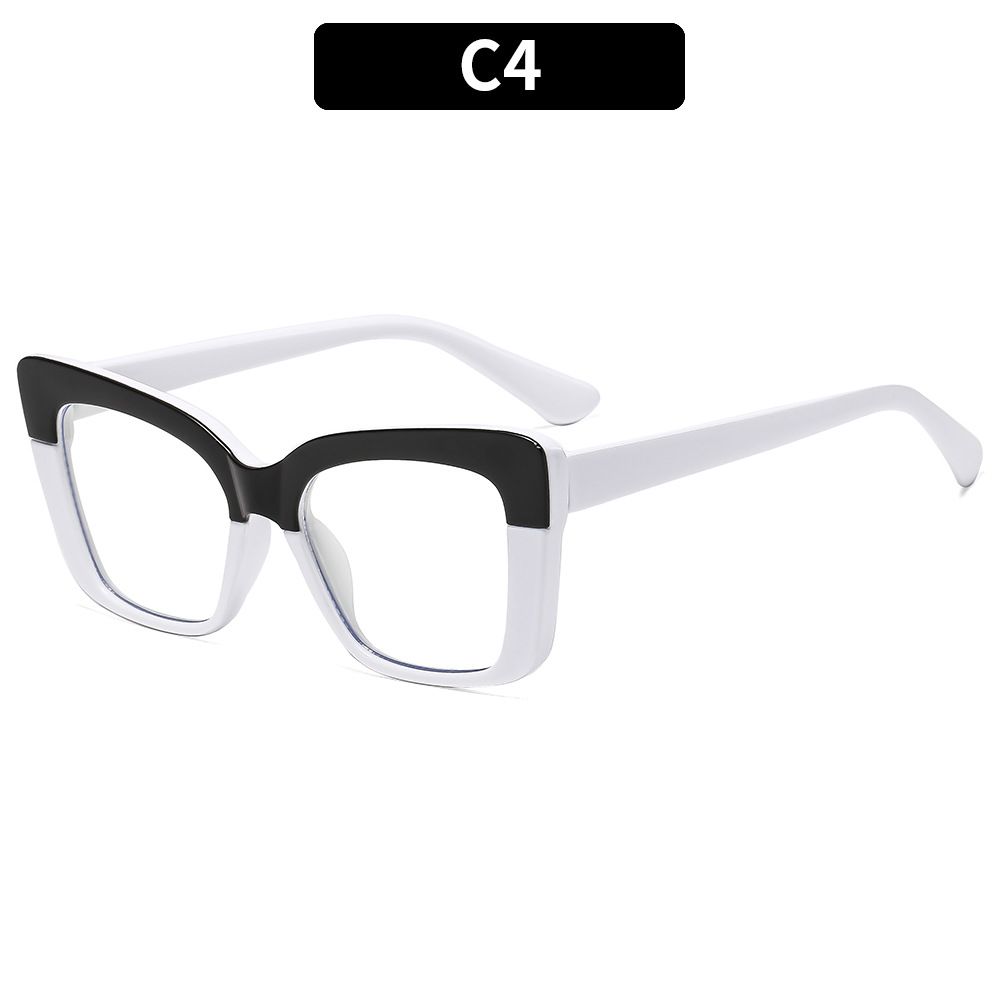 Fashion Metal Eyebrow Candy Color Cat Eye Women Glasses Frame Trending Anti Blue Light Blocking Transparent Lens Eyewear Women