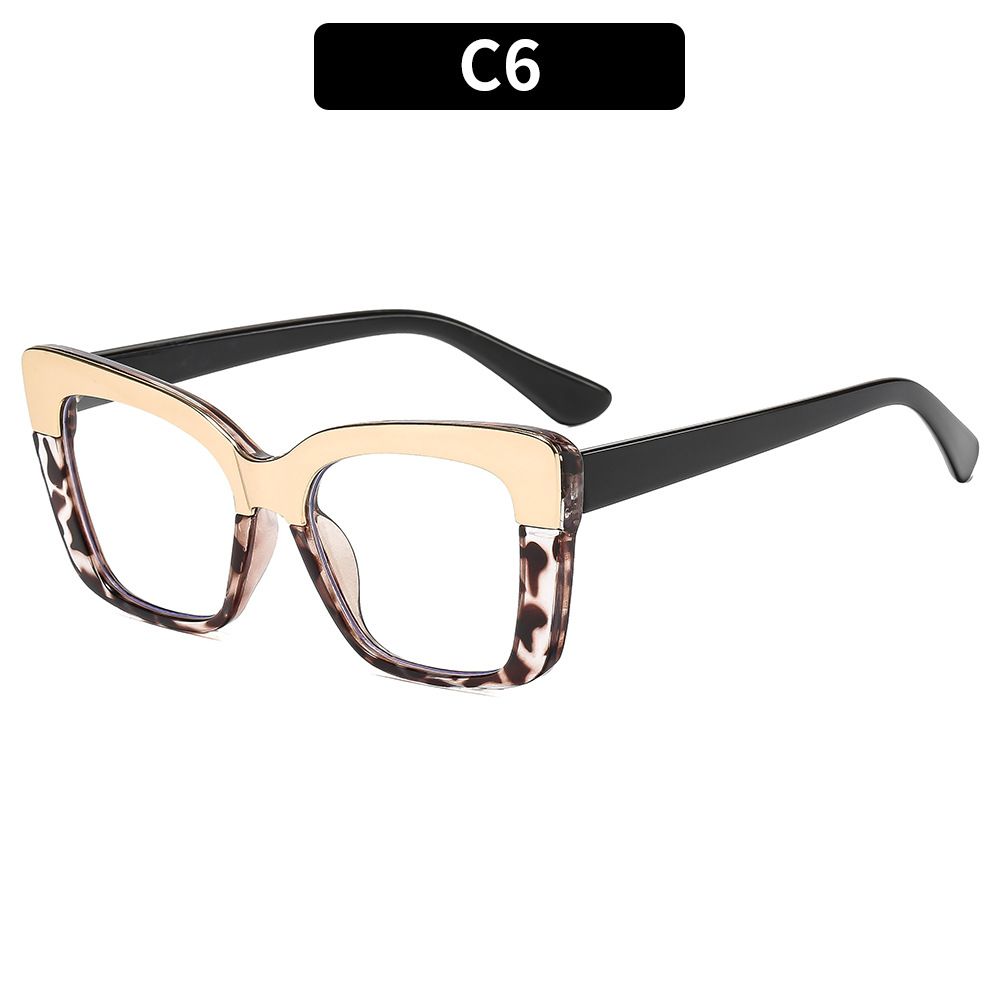 Fashion Metal Eyebrow Candy Color Cat Eye Women Glasses Frame Trending Anti Blue Light Blocking Transparent Lens Eyewear Women
